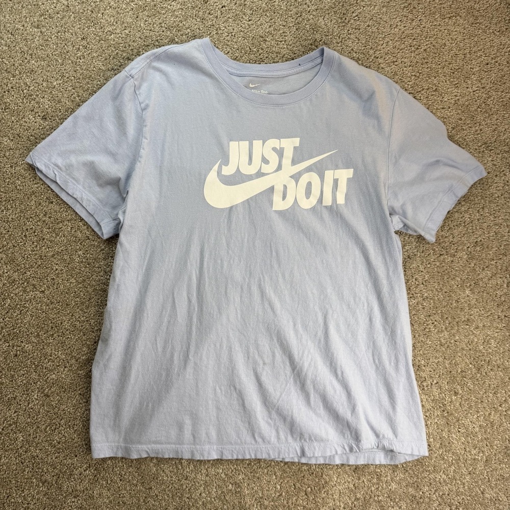 Nike Just Do It Shirt Mens XL Blue Graphic Logo Tee T-Shirt Swoosh